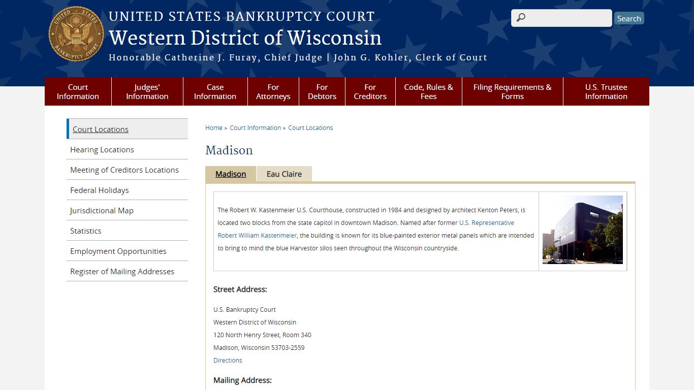 Madison | Western District of Wisconsin | United States Bankruptcy Court
