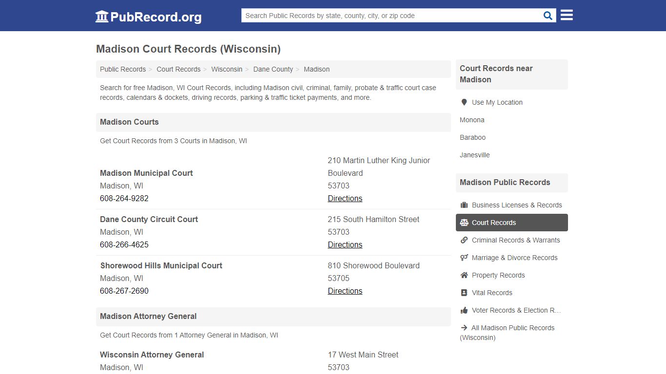 Free Madison Court Records (Wisconsin Court Records) - PubRecord.org
